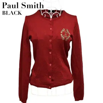 새상품급 폴스미스 가디건 니트 실크 혼방 자수 로고 M 빨간색