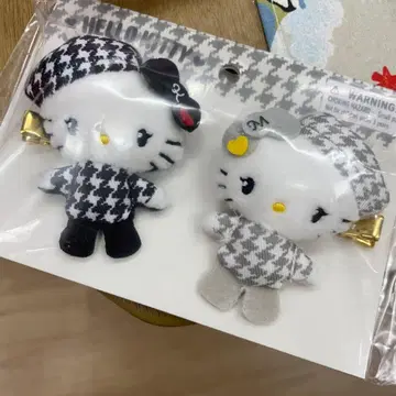 헬로키티 클립 2개 세트 흑백 걸리시 쌍둥이 코디