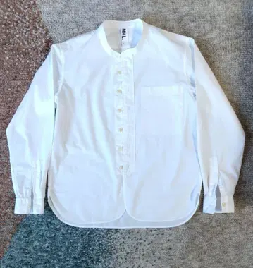 MHL. 화이트 흰색 밴드 카라 셔츠