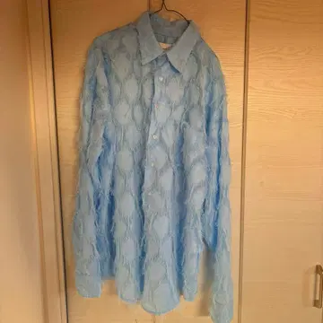 seyto 시스루 자카드 프린지 셔츠