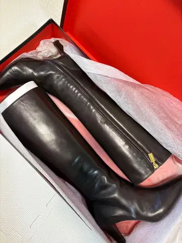 BRUNOMAGLI 다크 브라운 가죽 롱 부츠