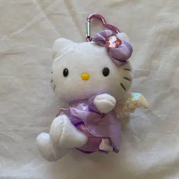 헬로키티 엔젤 마스코트 키링 퍼플 봉제 인형 산리오