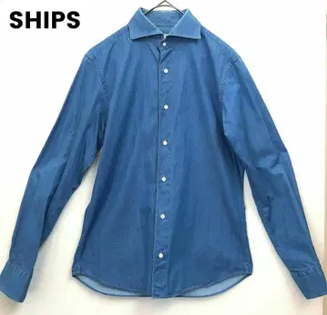 SHIPS 쉽스 인디고 솔리드 샴브레이 셔츠 일본제