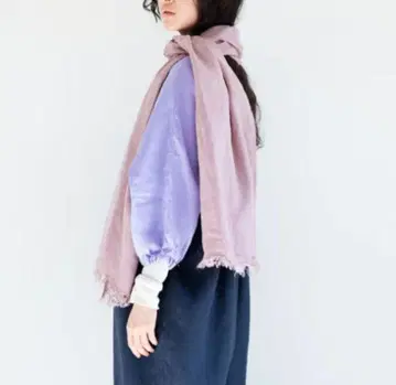 [ 거의 미사용 ] fog linen work 로세리에 스카프 로즈