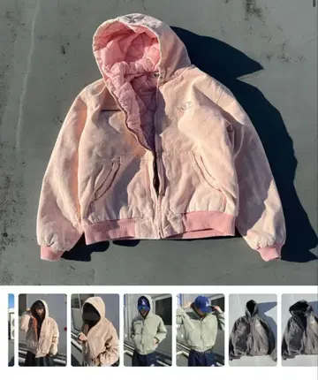 [ 새상품급 ] 9090 핑크 후드 부착 자켓 L 사이즈