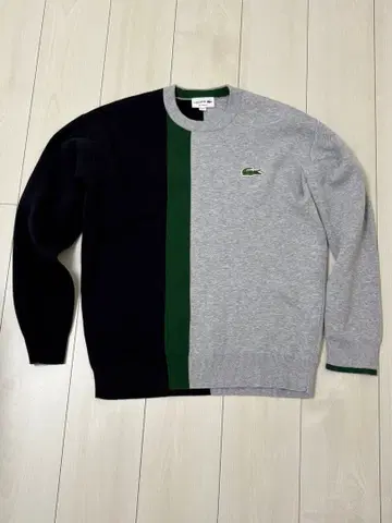 라코스테 버티컬 컬러 블로킹 니트 스웨터 트레이닝복 사이즈 4/M