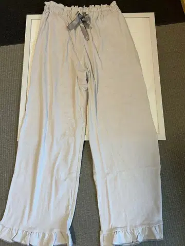 라이트 그레이 캐주얼 팬츠 M~L 허리 리본 포함