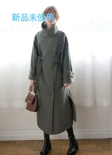 미사용 새상품 GRL 스탠드 카라 울 터치 롱 코트[ze793]