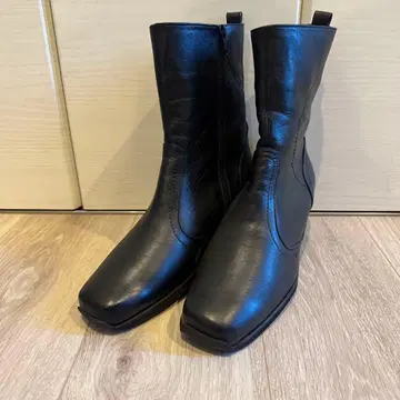 가죽 부츠 블랙 슬림 핏