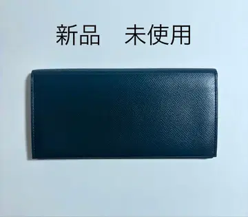 남성용 이단 접이식 장지갑 가죽(네이비)