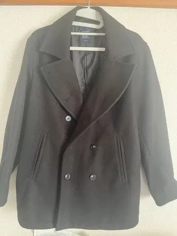 백 넘버 블랙 더블 브레스트 코트 L