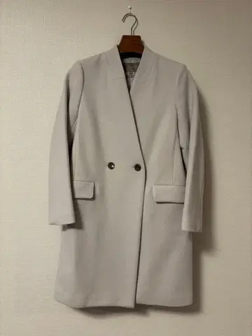 유나이티드 애로우즈 라이트 그레이 더블 브레스트 울 코트 사이즈 40