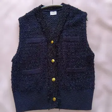 그린 레이블 트위드 베스트