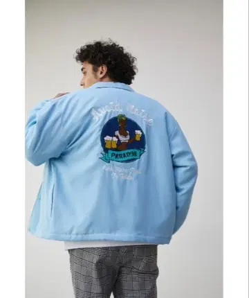 AZUL 남성용 나일론 자켓 백 프린트