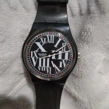 빈티지 1993 Swatch 제세트 블랙 아날로그 손목시계