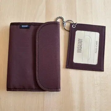 VIASAZABY 비아사자비 나일론 소재 지갑 패스 케이스 포함 새상품급