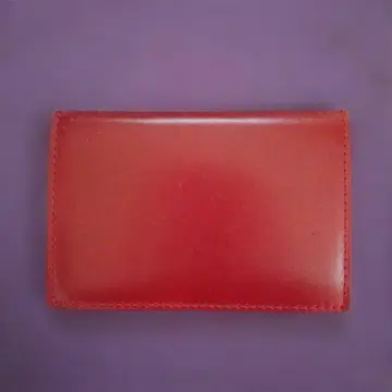 Borelio 코도반 천연 가죽 명함지갑 빨간색