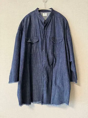 [ Lee ] 데님 롱 셔츠 인디고 블루
