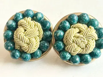 골동품 블루 그린 계열 빅 사이즈 존재감 있는 코스튬 주얼리 귀찌