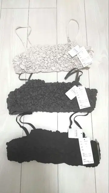 [ 미사용 새상품 ] gleam 자카드 뷔스티에 3세트