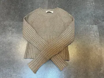 TODAYFUL 베이지 리브 스웨터