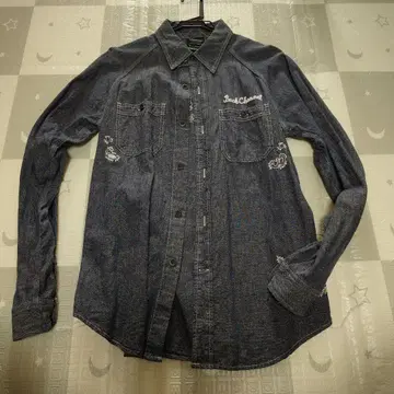 백 채널 데님 셔츠 긴팔