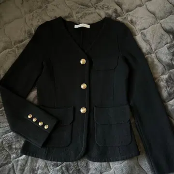 ESTNATION 노카라 니트 자켓 블랙 캐시미어 혼방