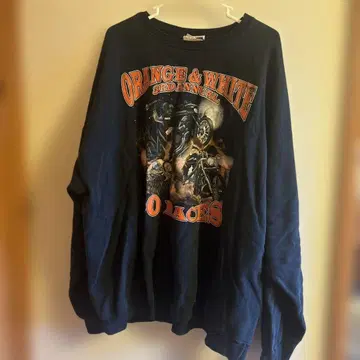 Hanes 블랙 맨투맨 2XL 바이커 스컬