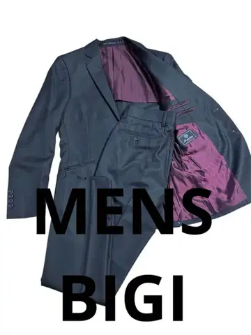 [새상품급] 남성용 비기 2팬츠 셋업 수트 블랙 광택감 슬림