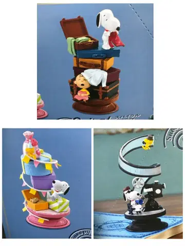 스누피 스파이럴 디오라마 여행 가방 영화 감독 선물 박스 3개