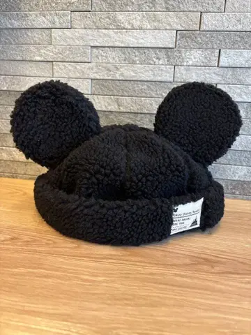 미키 복슬복슬 보아 모자 블랙