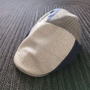 패치워크 헌팅 모자 그레이 네이비