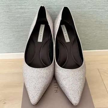 실버 글리터 스틸레토 펌프스