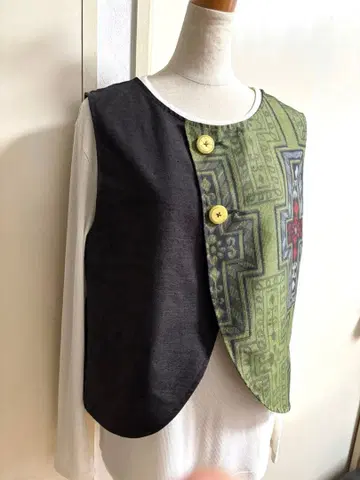 No.446 유키 명주 오시마 명주 멋스러운 베스트 순수 실크