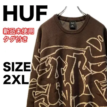 HUF 세일 택 포함 새상품 아웃라인 아트 총 패턴 니트