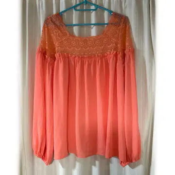 rady 쉬폰 레이스 상의 핑크 오렌지