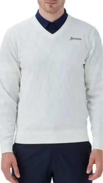 Srixon by DESCENTE V넥 스웨터 화이트 L 50% 오프