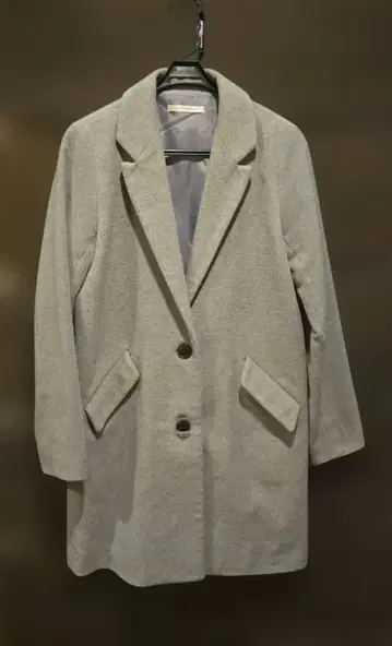 그레이 체스터 코트 투버튼