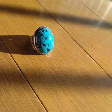 터콰이즈 타원형 반지 실버제