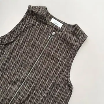 PHEENY 피니 트위드 지퍼 롱 베스트