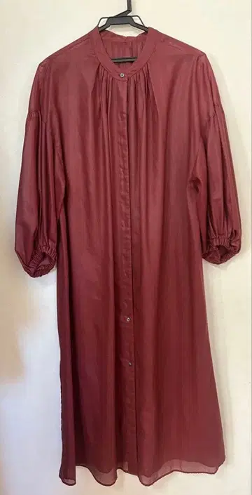 UNITED ARROWS 버건디 롱 셔츠 7분 소매 프리 사이즈