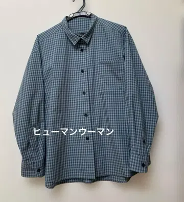 휴먼 우먼 옴브레 체크 오버 셔츠