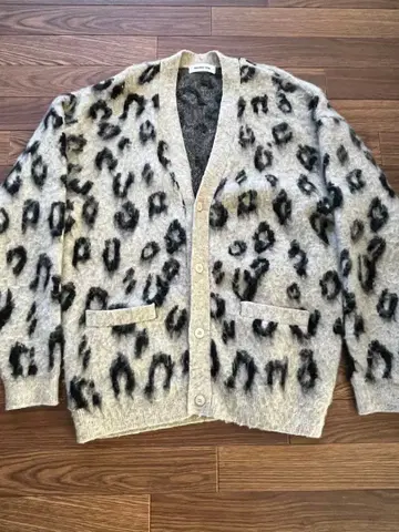 monkey time 모헤어 레오파드 가디건 L
