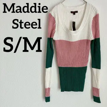 레어 Maddie Steel 리브 컬러 블록 니트 S/M