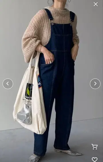 wee9s 위크스 루즈 앤 슬림 데님 살로펫