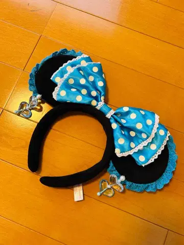 디즈니 미니 리본 귀찌 머리띠