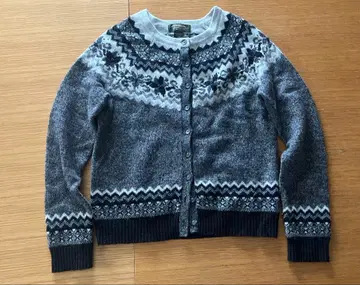 에디 바우어 니트 가디건 노르딕 무늬 블랙