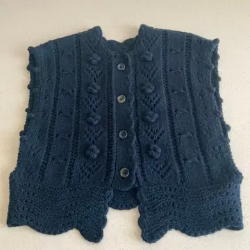 BEAMS BOY 블랙 니트 베스트