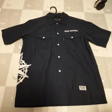 BACK CHANNEL 네이비 워크 셔츠