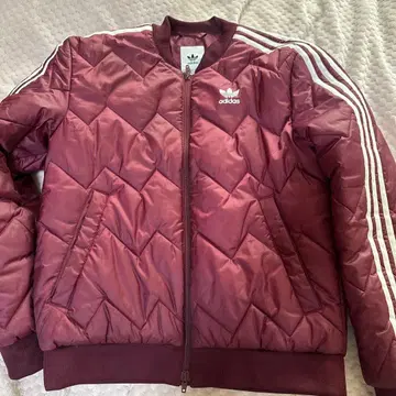 adidas 퀼팅 자켓 S 버건디